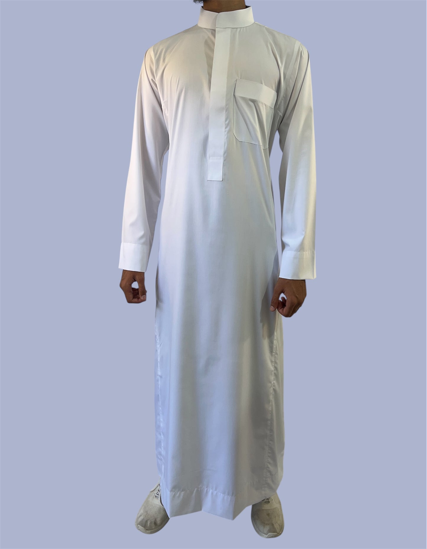 Premium Traditional Zip Up Thobe - White