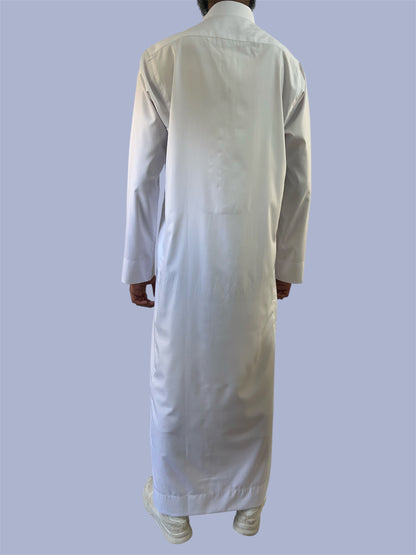Premium Traditional Zip Up Thobe - White